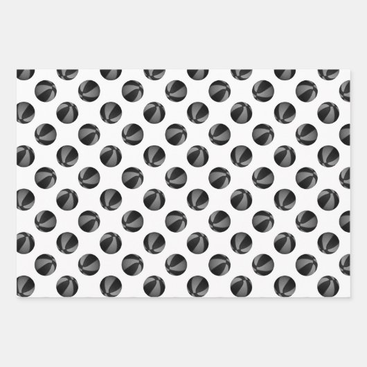 Koordination der schwarz-grauen Basketballmuster i Geschenkpapier Set (Vorderseite 3)