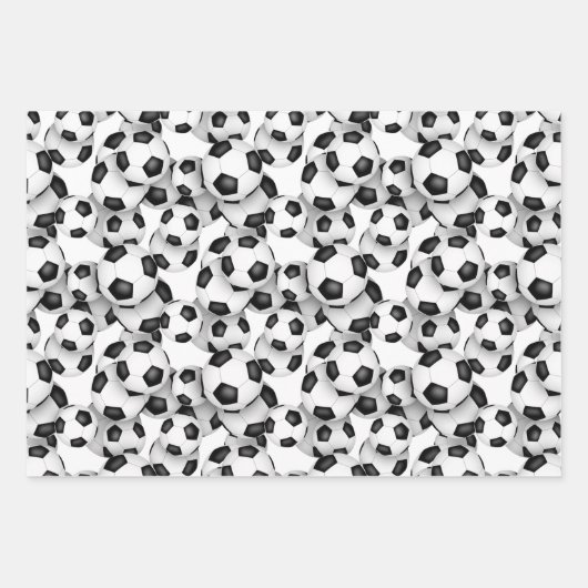 Koordination der Schwarz-weißen Fußbälle des Set Geschenkpapier Set (Vorderseite)