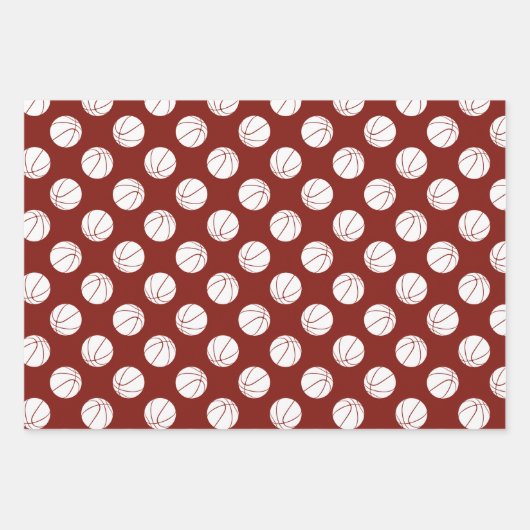 Koordination der weißen Basketballmuster des Set Geschenkpapier Set (Vorderseite 2)