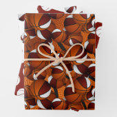 Koordination der weißen Basketballmuster des Set Geschenkpapier Set (Beispiel)