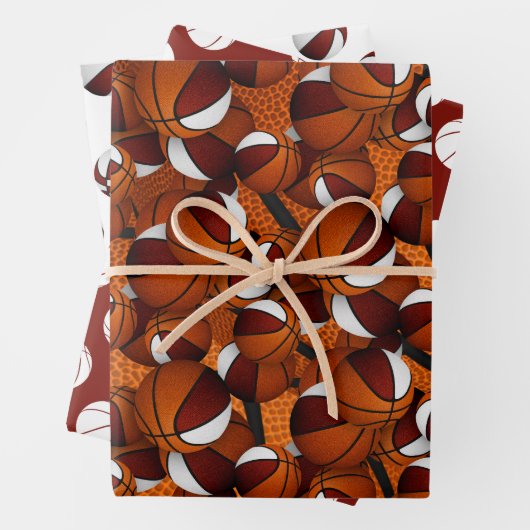 Koordination der weißen Basketballmuster des Set Geschenkpapier Set (Beispiel)