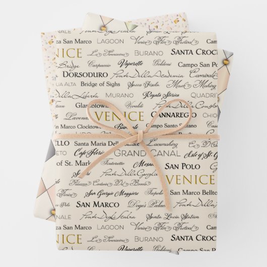 Koordination des Set Schönes venezianisches Wrappi Geschenkpapier Set (Beispiel)