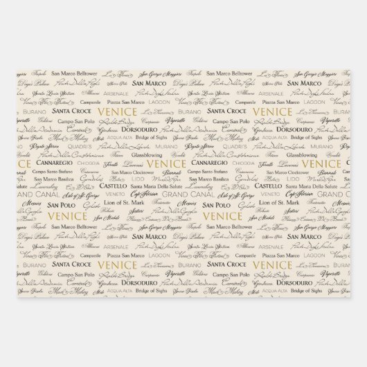 Koordination des Set Schönes venezianisches Wrappi Geschenkpapier Set (Vorderseite)