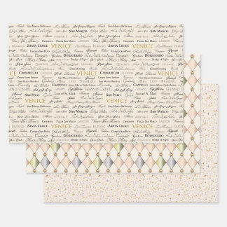 Koordination des Set Schönes venezianisches Wrappi Geschenkpapier Set