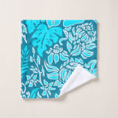 Koordination Kauai Morning Hawaiian Floral & Strip Badhandtuch Set (Waschlappen)