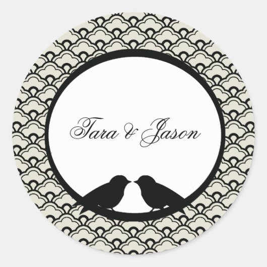 Koordination von Lovebirds-Umschlag Aufklebern Runder Aufkleber (Vorderseite)