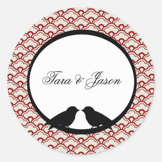 Koordination von Lovebirds-Umschlag Aufklebern Runder Aufkleber (Vorderseite)
