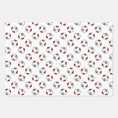 Koordination von Set-Maroon-Graubällen Geschenkpapier Set (Vorderseite 3)