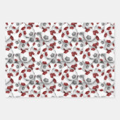 Koordination von Set-Maroon-Graubällen Geschenkpapier Set (Vorderseite)