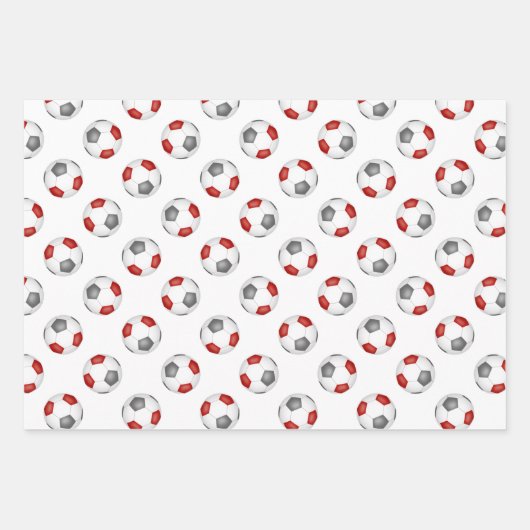 Koordination von Set-Rot-Graubällen Geschenkpapier Set (Vorderseite 3)