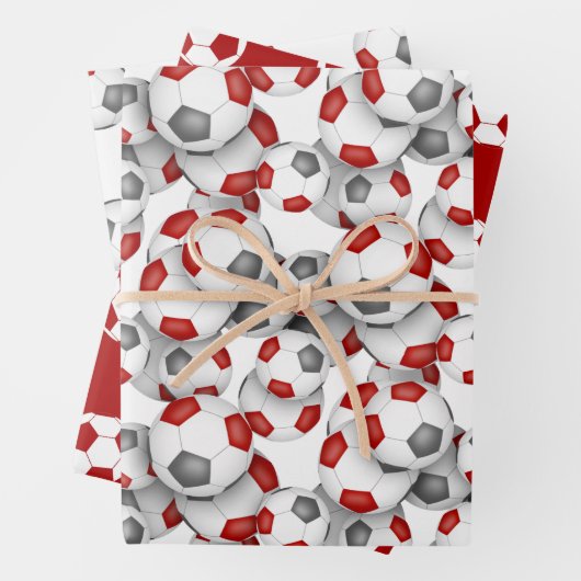 Koordination von Set-Rot-Graubällen Geschenkpapier Set (Beispiel)