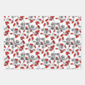 Koordination von Set-Rot-Graubällen Geschenkpapier Set (Vorderseite)