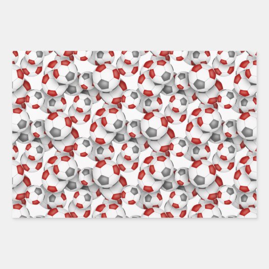 Koordination von Set-Rot-Graubällen Geschenkpapier Set (Vorderseite)