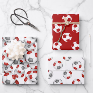 Koordination von Set-Rot-Graubällen Geschenkpapier Set