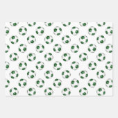 Koordinationsmuster Set grüne Fußballbälle Geschenkpapier Set (Vorderseite 3)