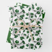 Koordinationsmuster Set grüne Fußballbälle Geschenkpapier Set (Beispiel)