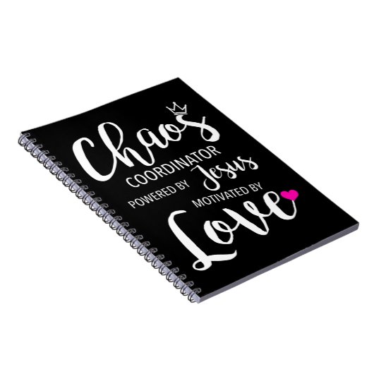 Koordinator des Chaos Lehrer mit Kraft durch Jesus Notizblock (Rechte Seite)