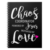 Koordinator des Chaos Lehrer mit Kraft durch Jesus Notizblock (Vorderseite)