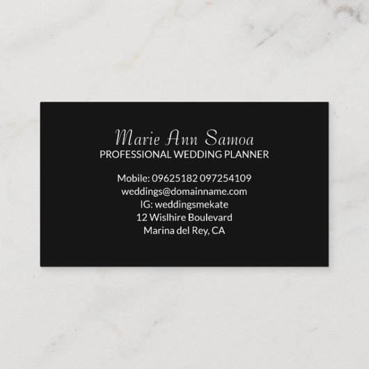 Koordinator für Berufliche Veranstaltungen des Ver Visitenkarte (Rückseite)