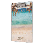 Koordinator für die Hochzeit am tropischen Strand Klemmbrett (Links)