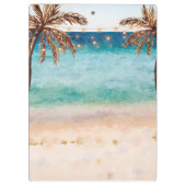 Koordinator für die Hochzeit am tropischen Strand Klemmbrett (Rückseite)