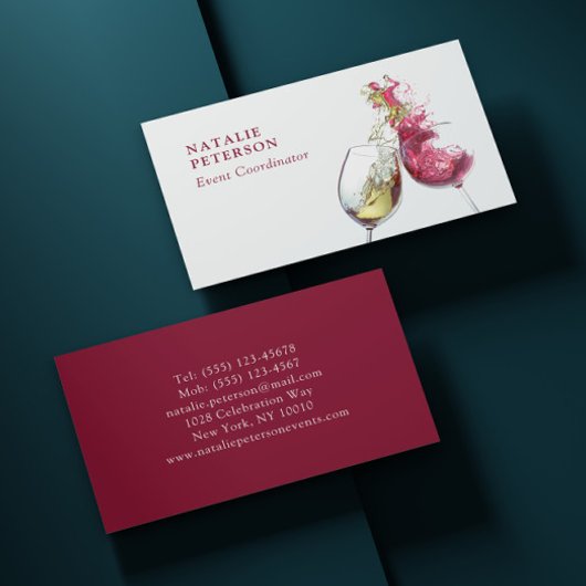 Koordinator für Veranstaltungen in Rot und Weiß Visitenkarte