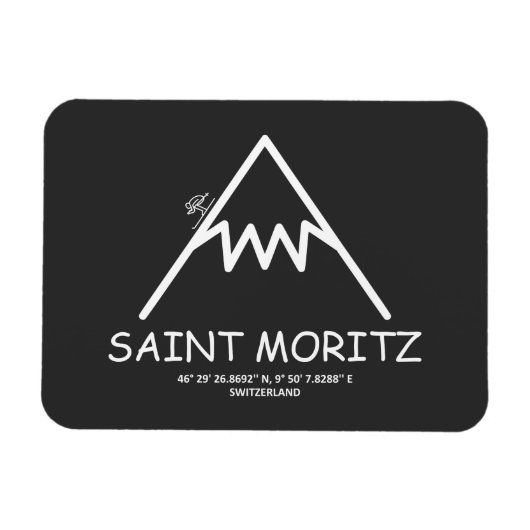 Koordiniert Saint Moritz Schweiz Magnet (Horizontal)