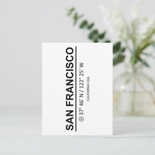 Koordiniert San Francisco Postkarte (Stehend Vorderseite)
