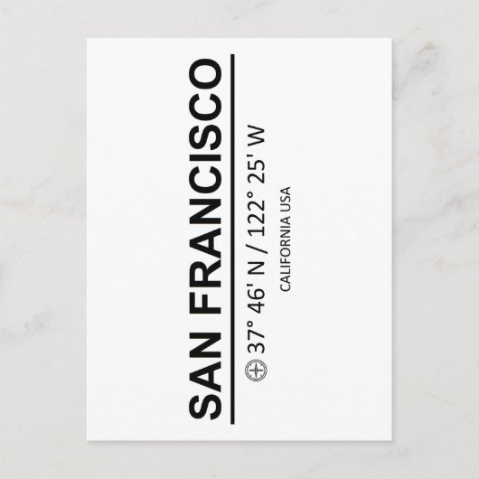 Koordiniert San Francisco Postkarte (Vorderseite)
