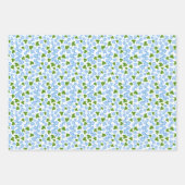 Koordinierte Blaudelphinium-Blume Geschenkpapier Set (Vorderseite)