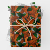 Koordinierter Sportgeschenk für grüner grauer Bask Geschenkpapier Set (Beispiel)