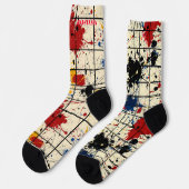 Koordiniertes Paint Spritzer Set: Einzigartiges Ab Socken (Linkes Detail)