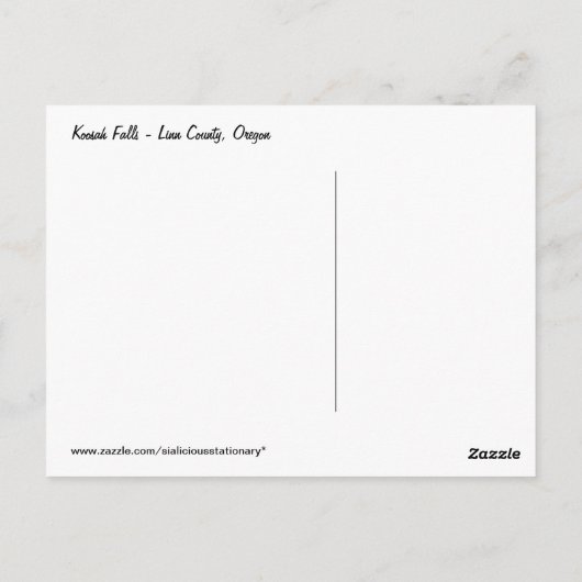 Koosah Falls Oregon Wasserfall Postkarte (Rückseite)
