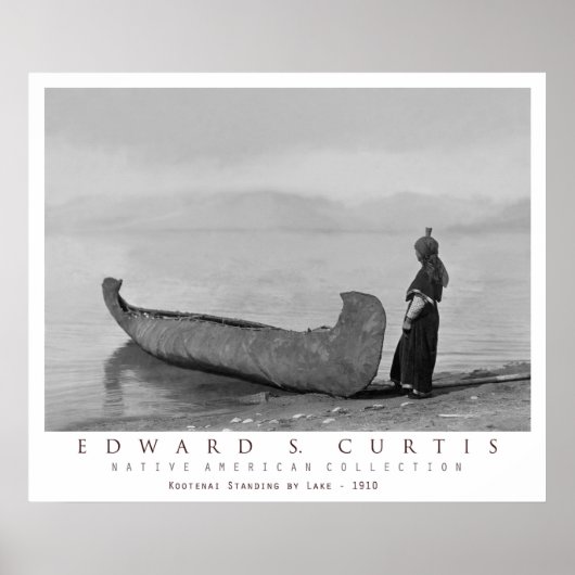 Kootenai Indianer Stehend von Canoe Poster (Vorne)