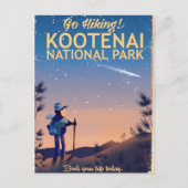 Kootenai Nationalpark Wanderposter Postkarte (Vorderseite)