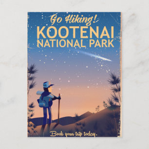 Kootenai Nationalpark Wanderreiseplakat Postkarte