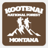 Kootenai-Nationalwald, Montana Quadratischer Aufkleber (Vorderseite)
