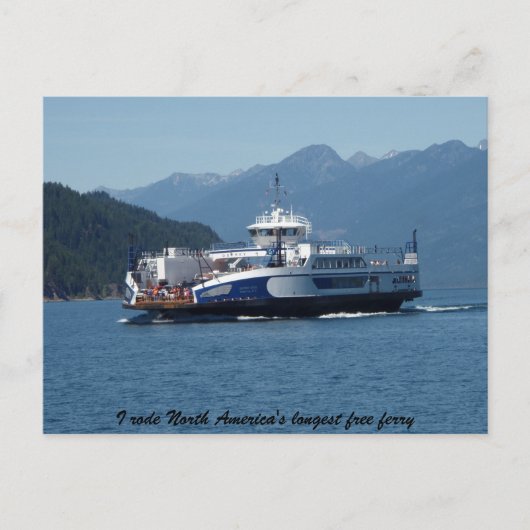 Kootenay Lake Ferry, British Columbia Postkarte (Vorderseite)