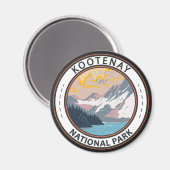 Kootenay National Park Canada Travel Art Abzeichen Magnet (Vorderseite/Rückseite)