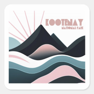 Kootenay National Park Colored Hills Quadratischer Aufkleber