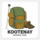 Kootenay-Nationalpark-Backpack Quadratischer Aufkleber (Vorderseite)