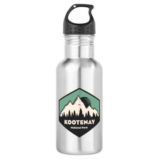 Kootenay-Nationalpark Edelstahlflasche (Vorderseite)