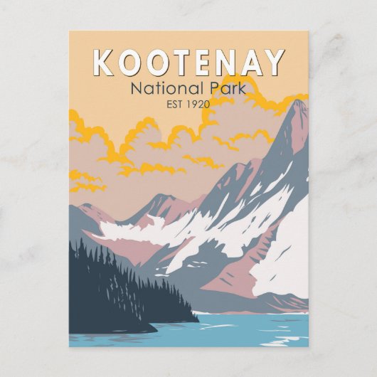 Kootenay Nationalpark Kanada Reisen Kunst Vintag Postkarte (Vorderseite)