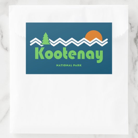 Kootenay Nationalpark Retro Rechteckiger Aufkleber (Tasche)