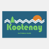 Kootenay Nationalpark Retro Rechteckiger Aufkleber (Vorderseite)