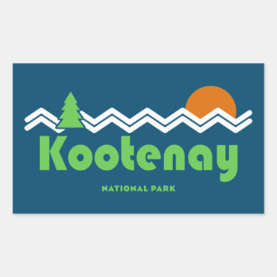 Kootenay Nationalpark Retro Rechteckiger Aufkleber