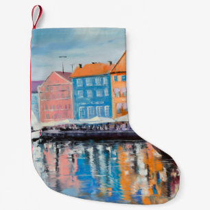 Kopenhagen an einem strahlenden Tag, farbenfrohe G Kleiner Weihnachtsstrumpf