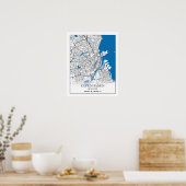 Kopenhagen Dänemark City Map Travel Simple Minimal Poster (Küche)