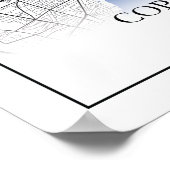 Kopenhagen Dänemark City Map Travel Simple Minimal Poster (Ecke)