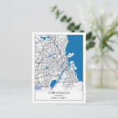 Kopenhagen Dänemark City Map Travel Simple Minimal Postkarte (Stehend Vorderseite)